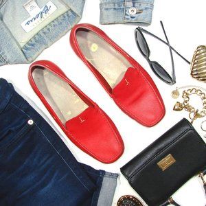Talbots Red Leather Loafers